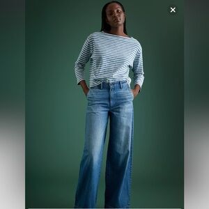 AE77 Premium Wide Trouser Jean, NWT, size 12, Medium Wash